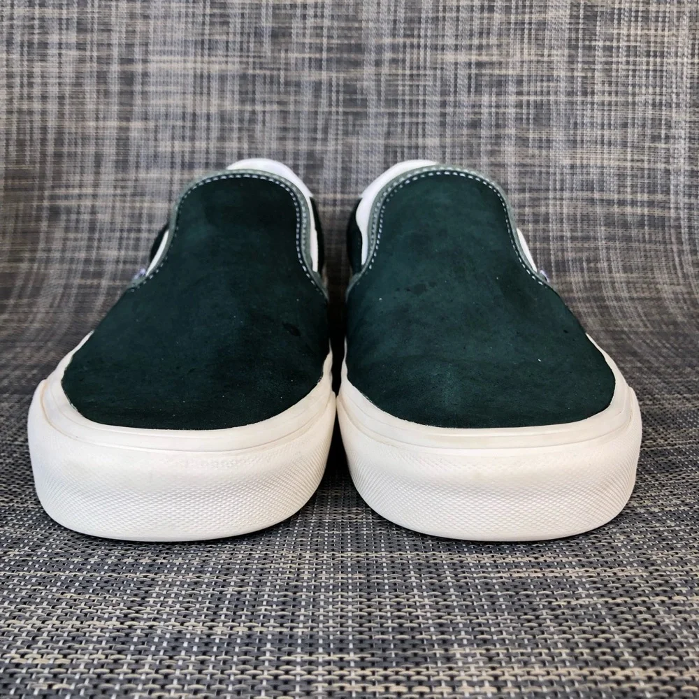 Vans Green and White Slip-On Sneakers - Picture 2 of 13